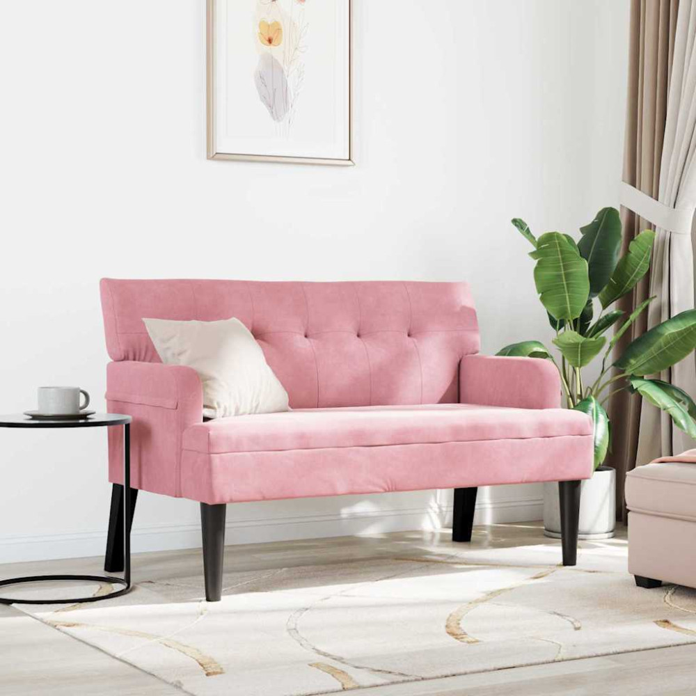 Produktbild för Chesterfield Bänk Rosa 112 x 65,5 x 75 cm Sammet