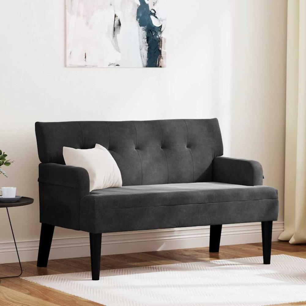 Produktbild för Chesterfield Bänk Svart 112 x 65,5 x 75 cm Sammet