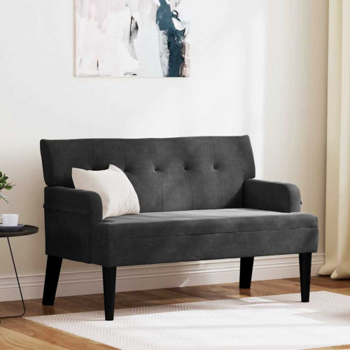 vidaXL Chesterfield Bänk Svart 112 x 65,5 x 75 cm Sammet