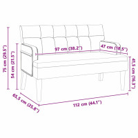 Produktbild för Chesterfield Bänk Svart 112 x 65,5 x 75 cm Sammet
