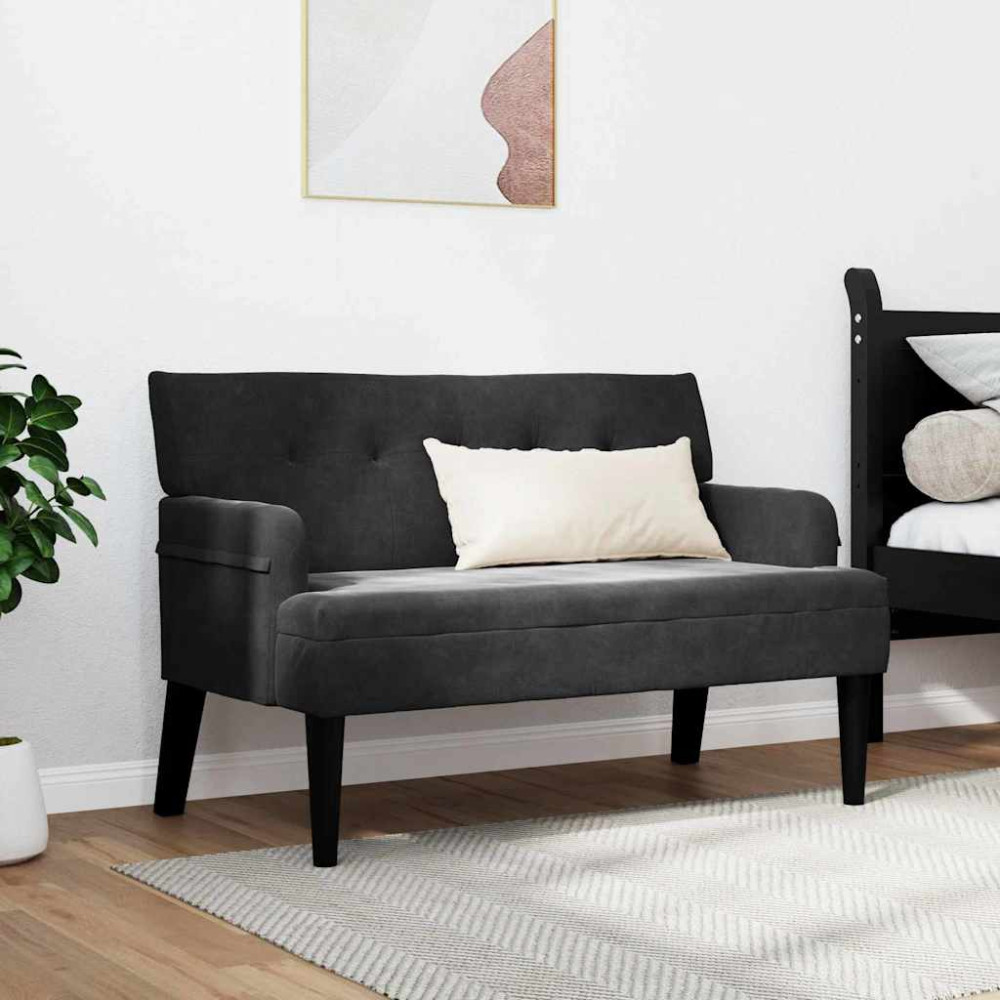 Produktbild för Chesterfield Bänk Svart 112 x 65,5 x 75 cm Sammet