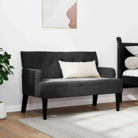 Produktbild för Chesterfield Bänk Svart 112 x 65,5 x 75 cm Sammet