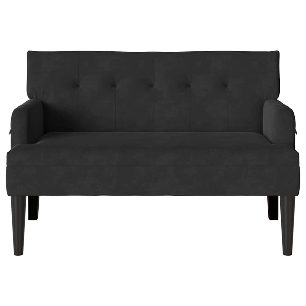 Produktbild för Chesterfield Bänk Svart 112 x 65,5 x 75 cm Sammet