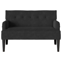 Produktbild för Chesterfield Bänk Svart 112 x 65,5 x 75 cm Sammet
