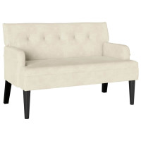 Produktbild för Chesterfield Bänk Kräm 112 x 65,5 x 75 cm Sammet