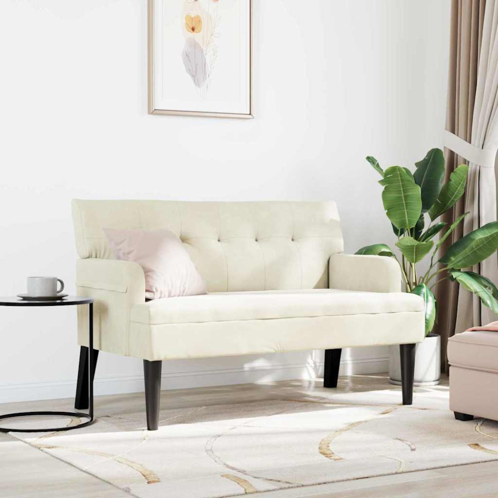 Produktbild för Chesterfield Bänk Kräm 112 x 65,5 x 75 cm Sammet