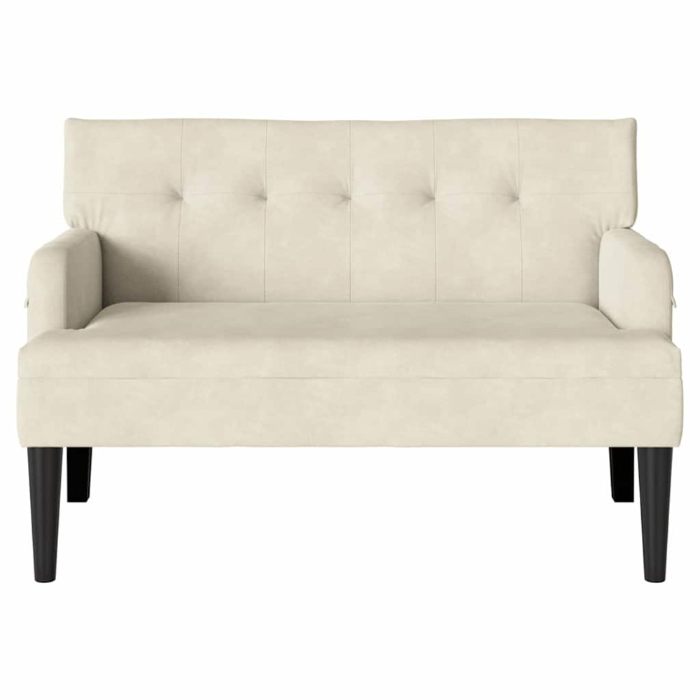 Produktbild för Chesterfield Bänk Kräm 112 x 65,5 x 75 cm Sammet