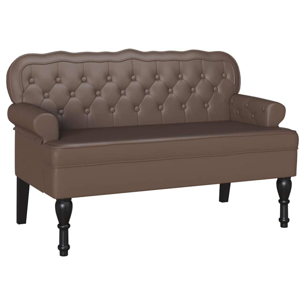 Produktbild för Chesterfield Bänk Brun 119,5 x 64,5 x 75 cm Konstläder