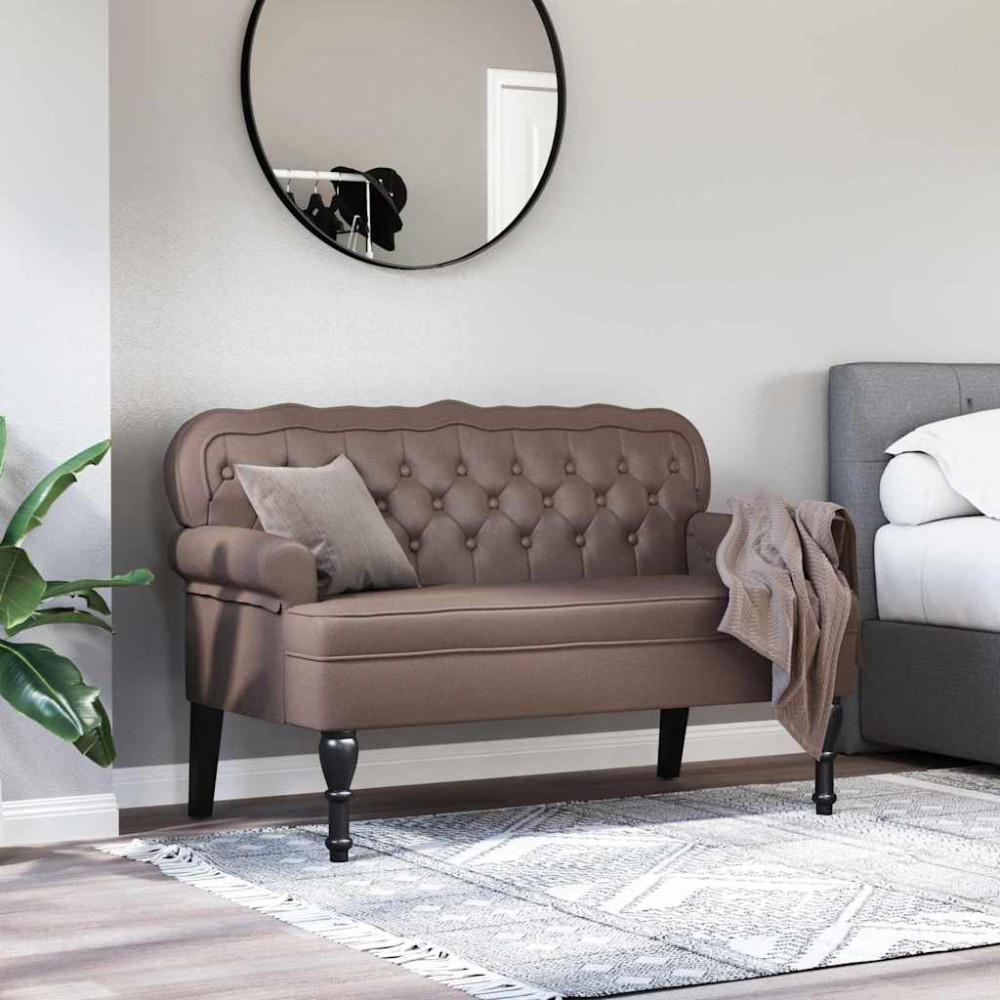 Produktbild för Chesterfield Bänk Brun 119,5 x 64,5 x 75 cm Konstläder