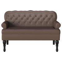 Produktbild för Chesterfield Bänk Brun 119,5 x 64,5 x 75 cm Konstläder