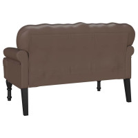 Produktbild för Chesterfield Bänk Brun 119,5 x 64,5 x 75 cm Konstläder