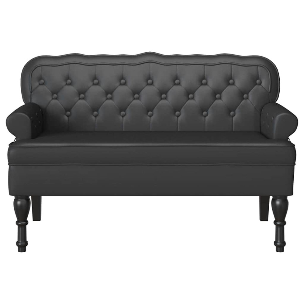 Produktbild för Chesterfield Bänk Svart 119,5 x 64,5 x 75 cm Konstläder