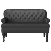 Produktbild för Chesterfield Bänk Svart 119,5 x 64,5 x 75 cm Konstläder