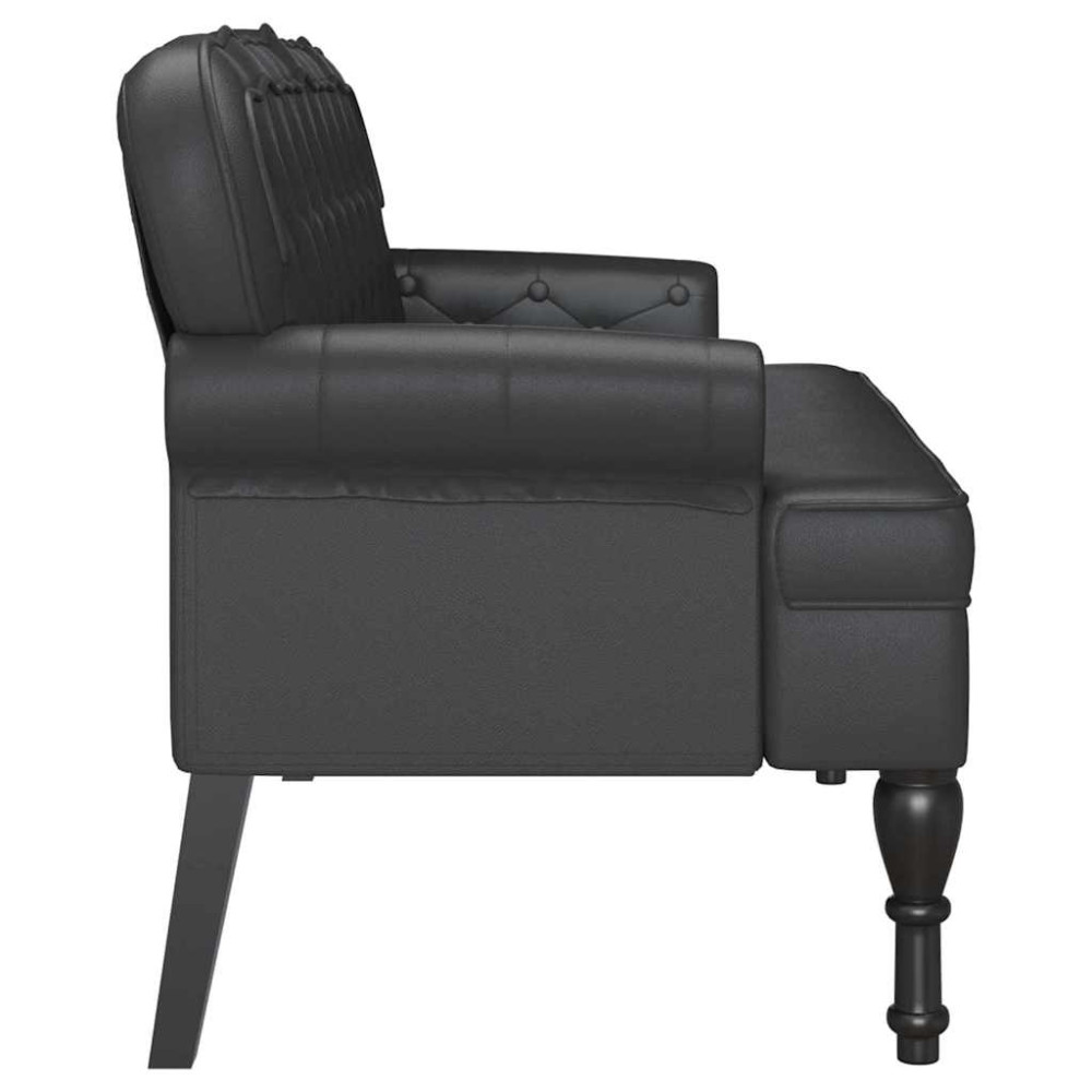 Produktbild för Chesterfield Bänk Svart 119,5 x 64,5 x 75 cm Konstläder