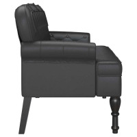 Produktbild för Chesterfield Bänk Svart 119,5 x 64,5 x 75 cm Konstläder