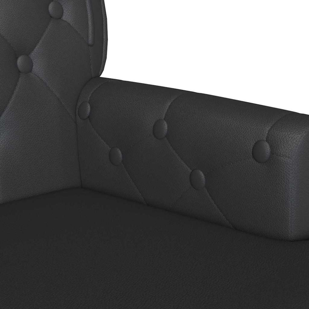 Produktbild för Chesterfield Bänk Svart 119,5 x 64,5 x 75 cm Konstläder