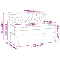 Produktbild för Chesterfield Bänk Vit 119,5 x 64,5 x 75 cm Konstläder
