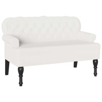 Produktbild för Chesterfield Bänk Vit 119,5 x 64,5 x 75 cm Konstläder