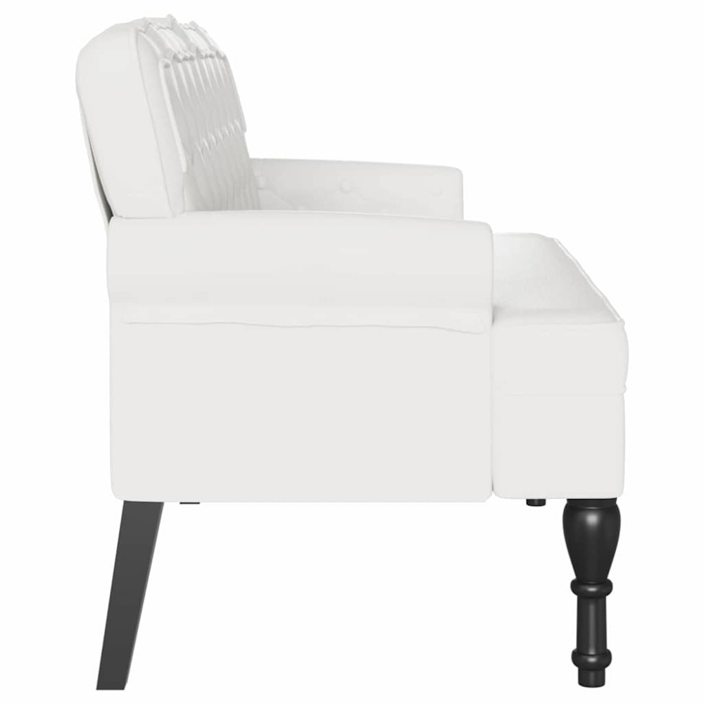 Produktbild för Chesterfield Bänk Vit 119,5 x 64,5 x 75 cm Konstläder