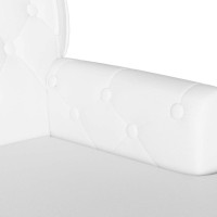 Produktbild för Chesterfield Bänk Vit 119,5 x 64,5 x 75 cm Konstläder