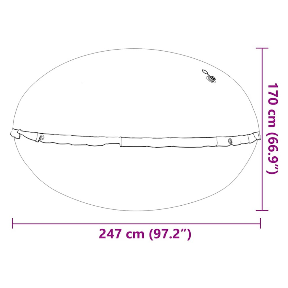 Produktbild för Vinter Pool Kudde Blå Ø 220 x 140 cm PVC