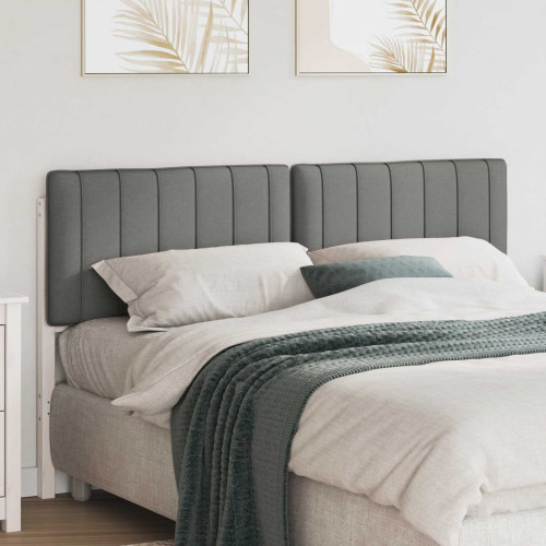 vidaXL Klädd sänggavel Vit och ljusgrå 150 cm Massiv furu