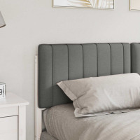 Produktbild för Klädd sänggavel Vit och ljusgrå 150 cm Massiv furu
