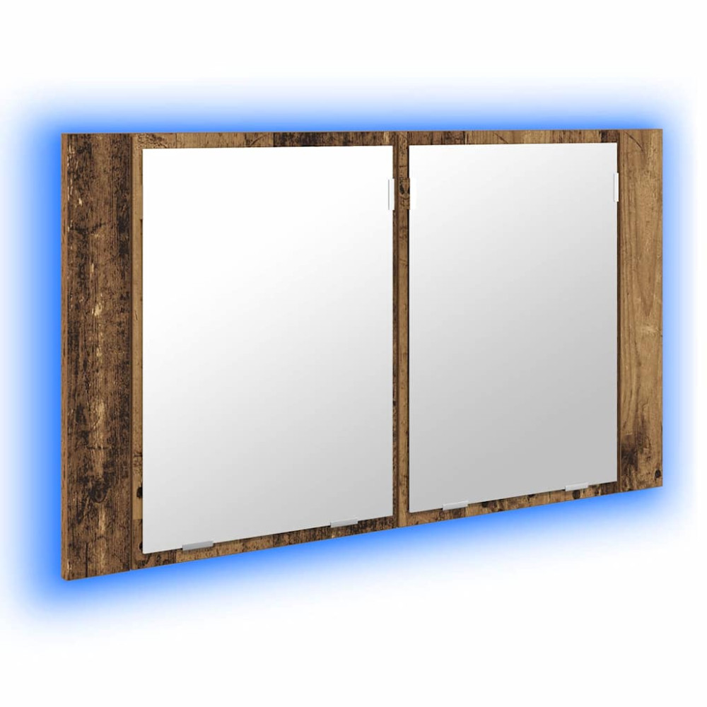 Produktbild för Badrumsspegelskåp Gammalt trä 80 x 12 x 45 cm Konstruerat trä