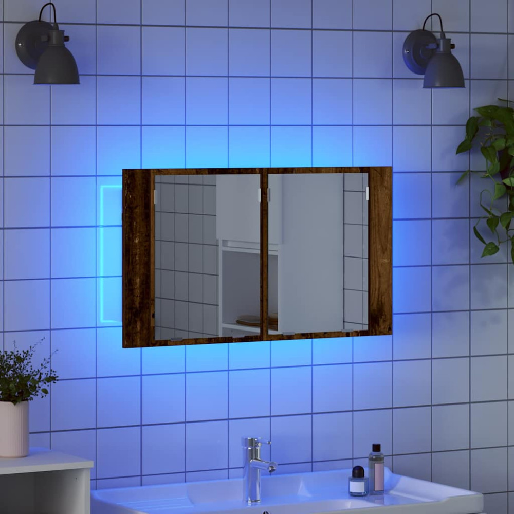 Produktbild för Badrumsspegelskåp Gammalt trä 80 x 12 x 45 cm Konstruerat trä