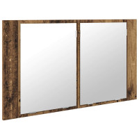 Produktbild för Badrumsspegelskåp Gammalt trä 80 x 12 x 45 cm Konstruerat trä