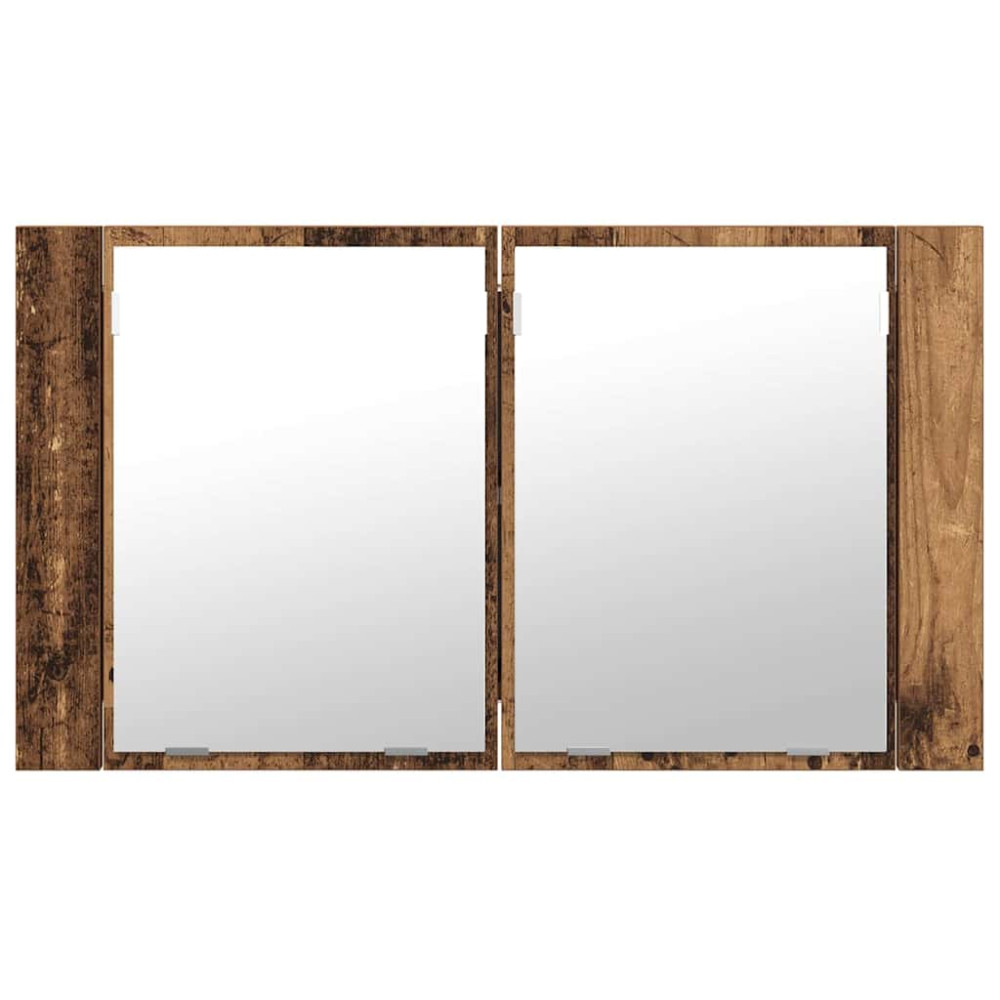 Produktbild för Badrumsspegelskåp Gammalt trä 80 x 12 x 45 cm Konstruerat trä