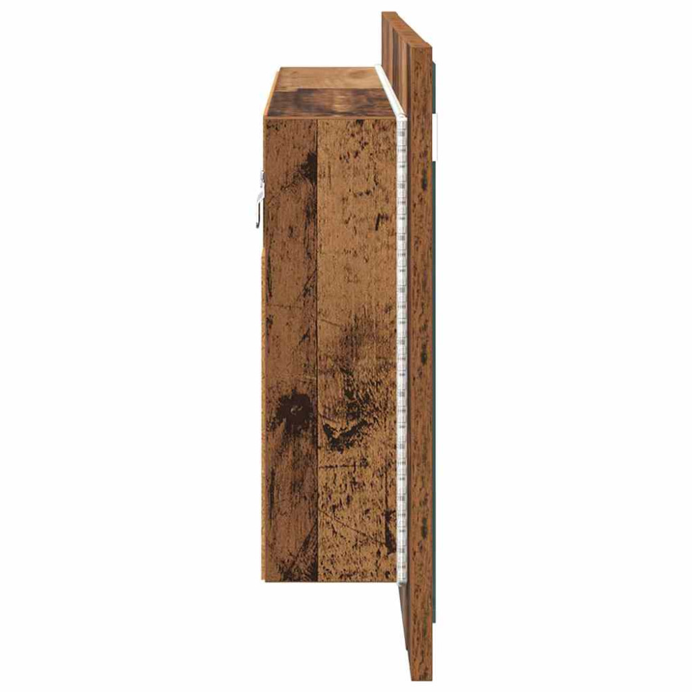Produktbild för Badrumsspegelskåp Gammalt trä 80 x 12 x 45 cm Konstruerat trä