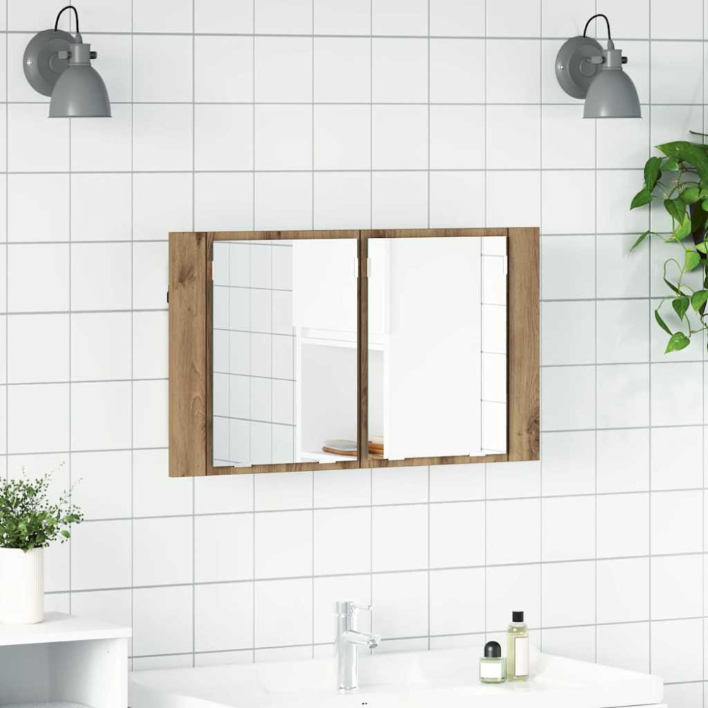 Produktbild för Badrumsspegelskåp Artisan Ek 80 x 12 x 45 cm Konstruerat trä
