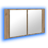 Produktbild för Badrumsspegelskåp Artisan Ek 80 x 12 x 45 cm Konstruerat trä