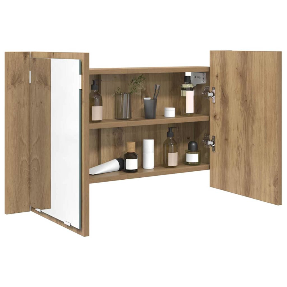 Produktbild för Badrumsspegelskåp Artisan Ek 80 x 12 x 45 cm Konstruerat trä