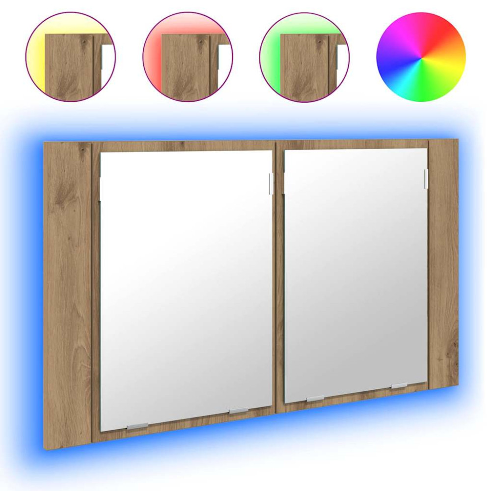 Produktbild för Badrumsspegelskåp Artisan Ek 80 x 12 x 45 cm Konstruerat trä