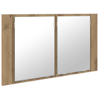 Produktbild för Badrumsspegelskåp Artisan Ek 80 x 12 x 45 cm Konstruerat trä
