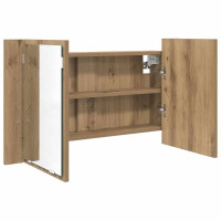 Produktbild för Badrumsspegelskåp Artisan Ek 80 x 12 x 45 cm Konstruerat trä