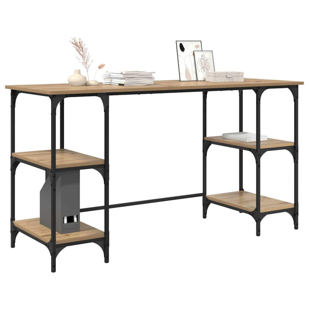 Produktbild för Skrivbord med hylla Artisan Ek 140 x 50 x 75 cm Konstruerat trä