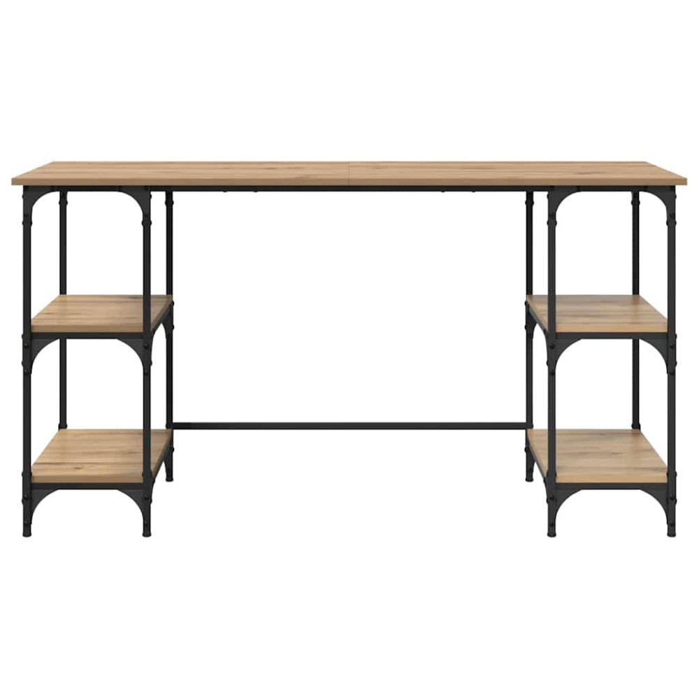Produktbild för Skrivbord med hylla Artisan Ek 140 x 50 x 75 cm Konstruerat trä