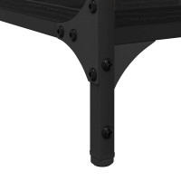 Produktbild för Skrivbord med hylla Svart Ek 140 x 50 x 75 cm Konstruerat trä