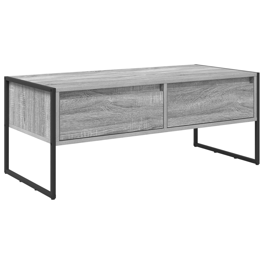 Produktbild för Kaffeebord med låda Grå Sonoma 100 x 46 x 40 cm Konstruerat trä