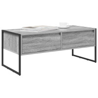 Produktbild för Kaffeebord med låda Grå Sonoma 100 x 46 x 40 cm Konstruerat trä