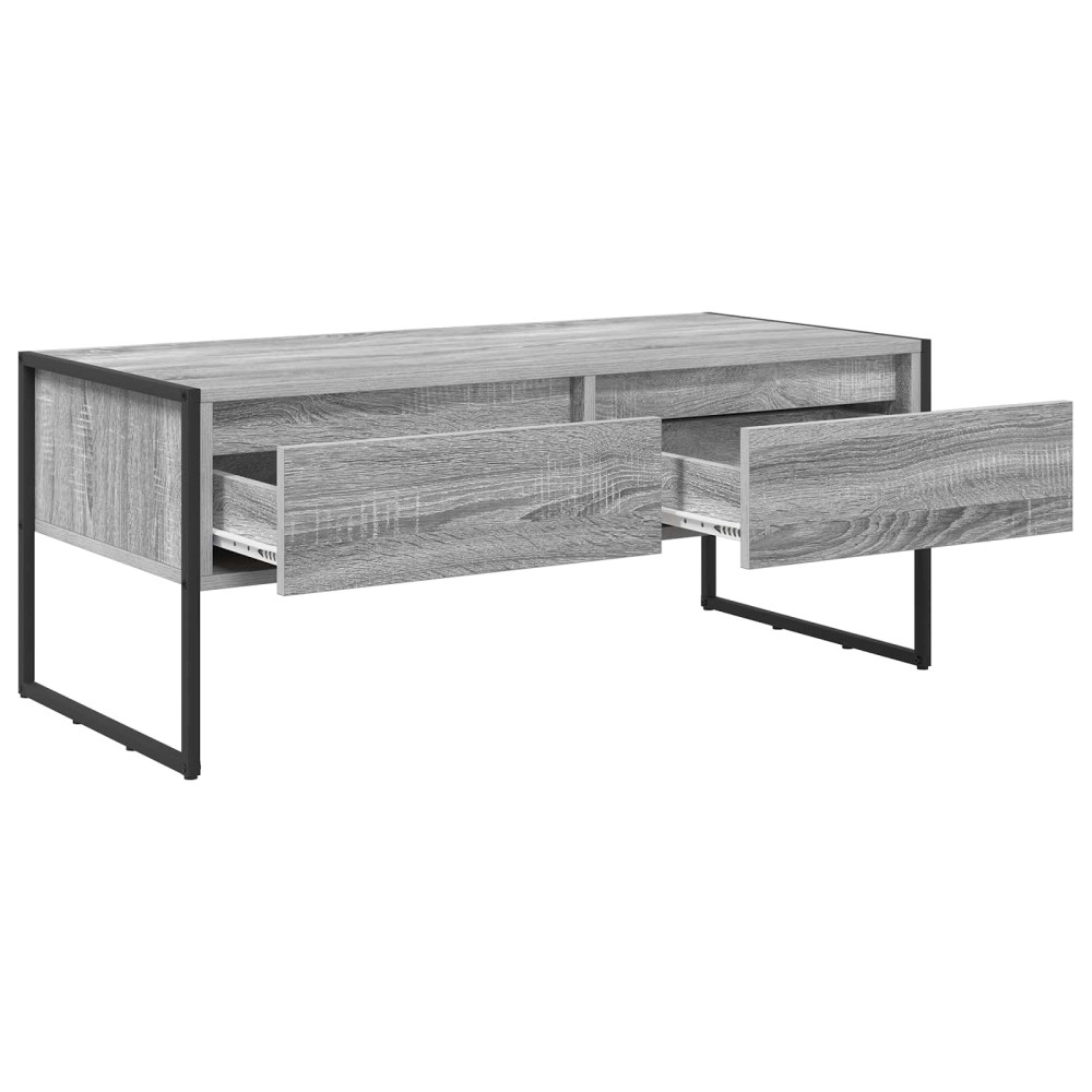 Produktbild för Kaffeebord med låda Grå Sonoma 100 x 46 x 40 cm Konstruerat trä