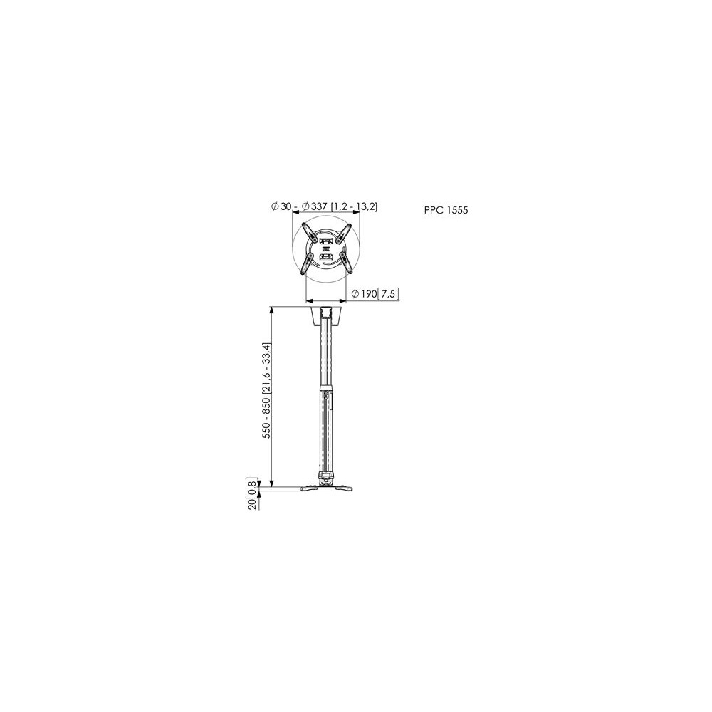 Produktbild för Vogel's Professional PPC 1555 monteringssats - för projektor - silver
