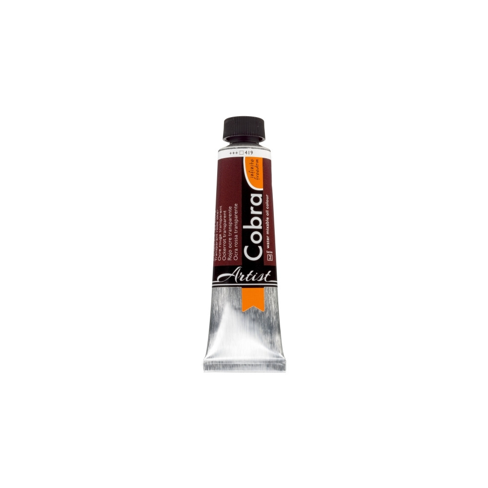 Produktbild för Cobra Artist vattenblandbar oljefärg 419 transparent rödockr...