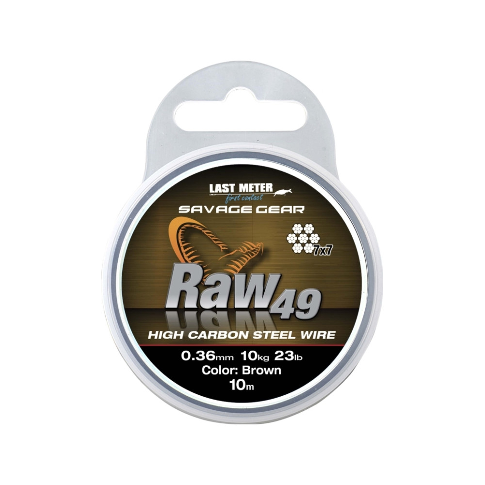 Produktbild för Savage Gear Raw49 0.54mm 23kg 50lb Uncoated Brown 10m (54894...