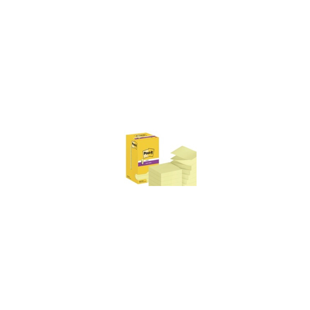 Produktbild för Post-it Super Sticky R330-12SSCY - Z-notes - 76 x 76 mm - 1080 ark (12 x 90)