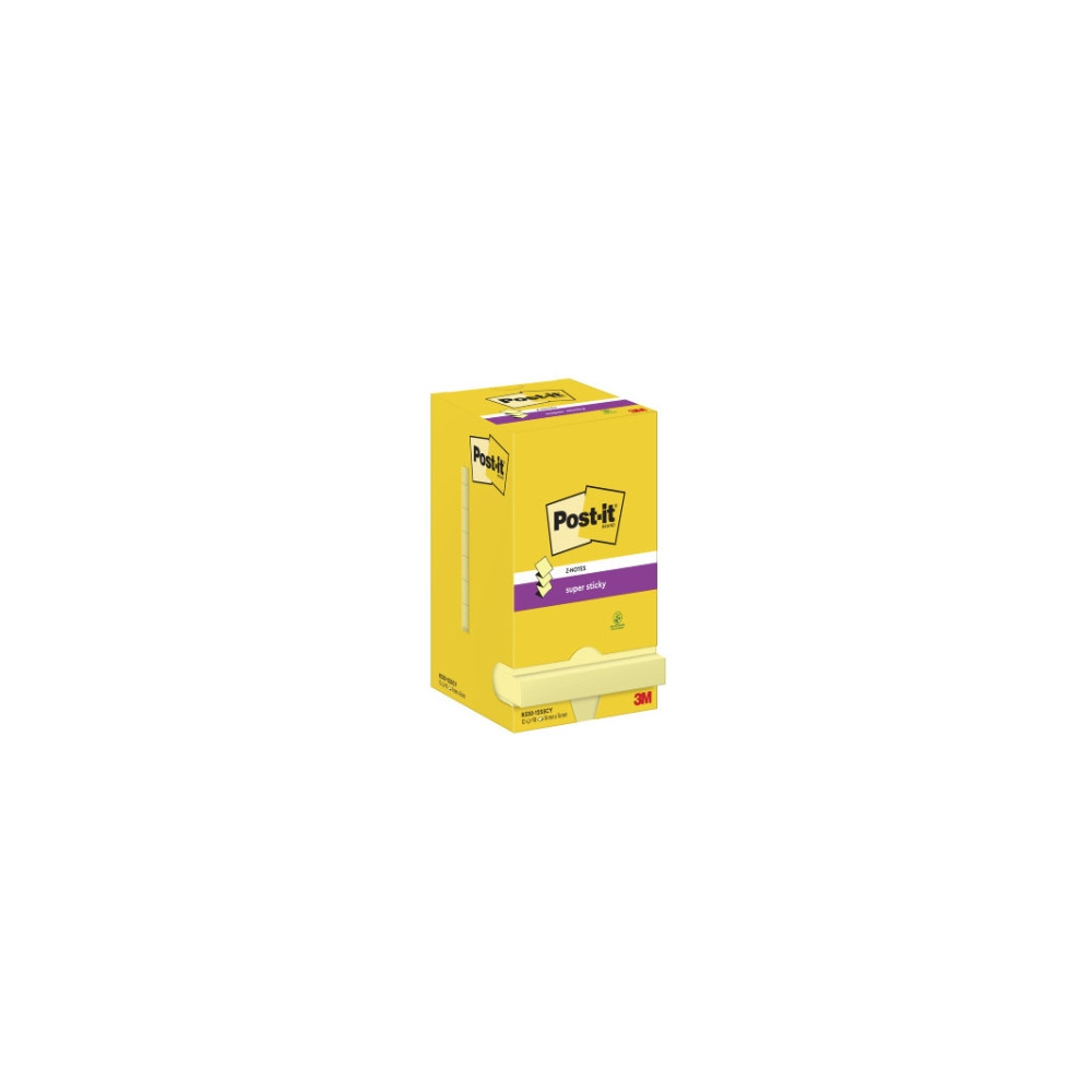 Produktbild för Post-it Super Sticky R330-12SSCY - Z-notes - 76 x 76 mm - 1080 ark (12 x 90)