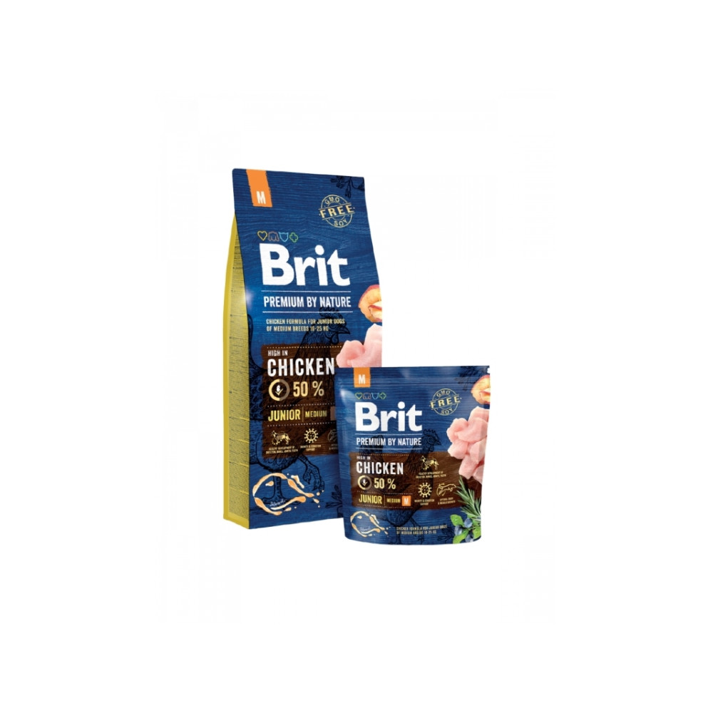 Produktbild för Brit Premium by Nature Junior M, Vuxen, Alla raser, Medium (...